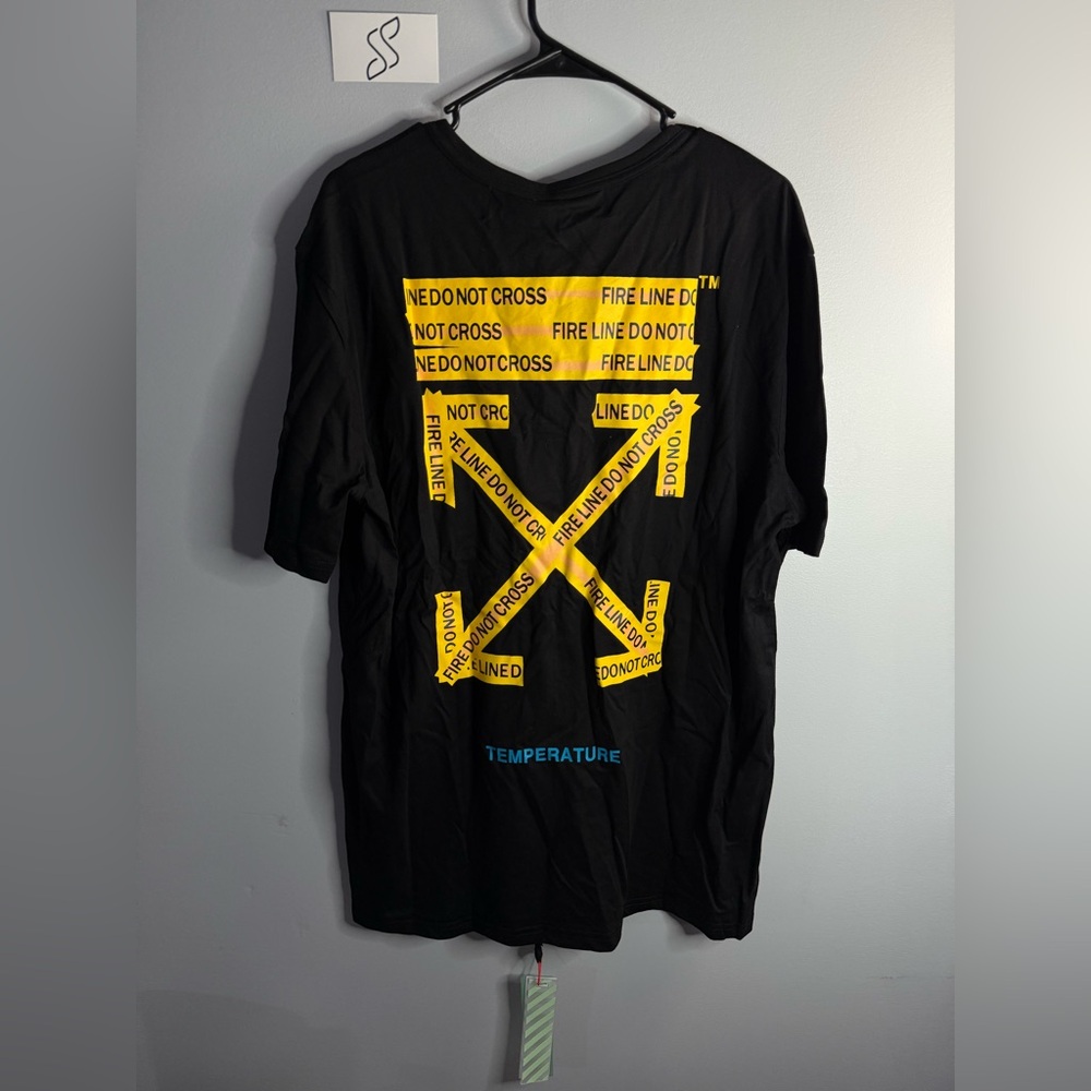 Off-White Yellow and Black Graphic Tee